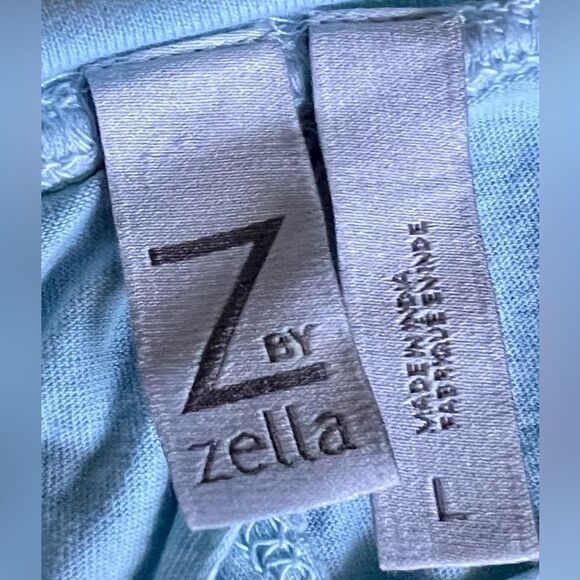 Z by Zella Sleeveless Open Tie Back Blue Tie Dye Relaxed Fit Tank Top. Large. - Picture 6 of 7